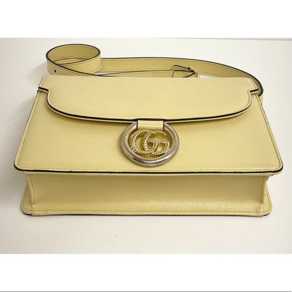 Gucci New GG Azalea Ring Logo Butter Yellow Leather Shoulder Timeless Purse Bag - Picture 6 of 15